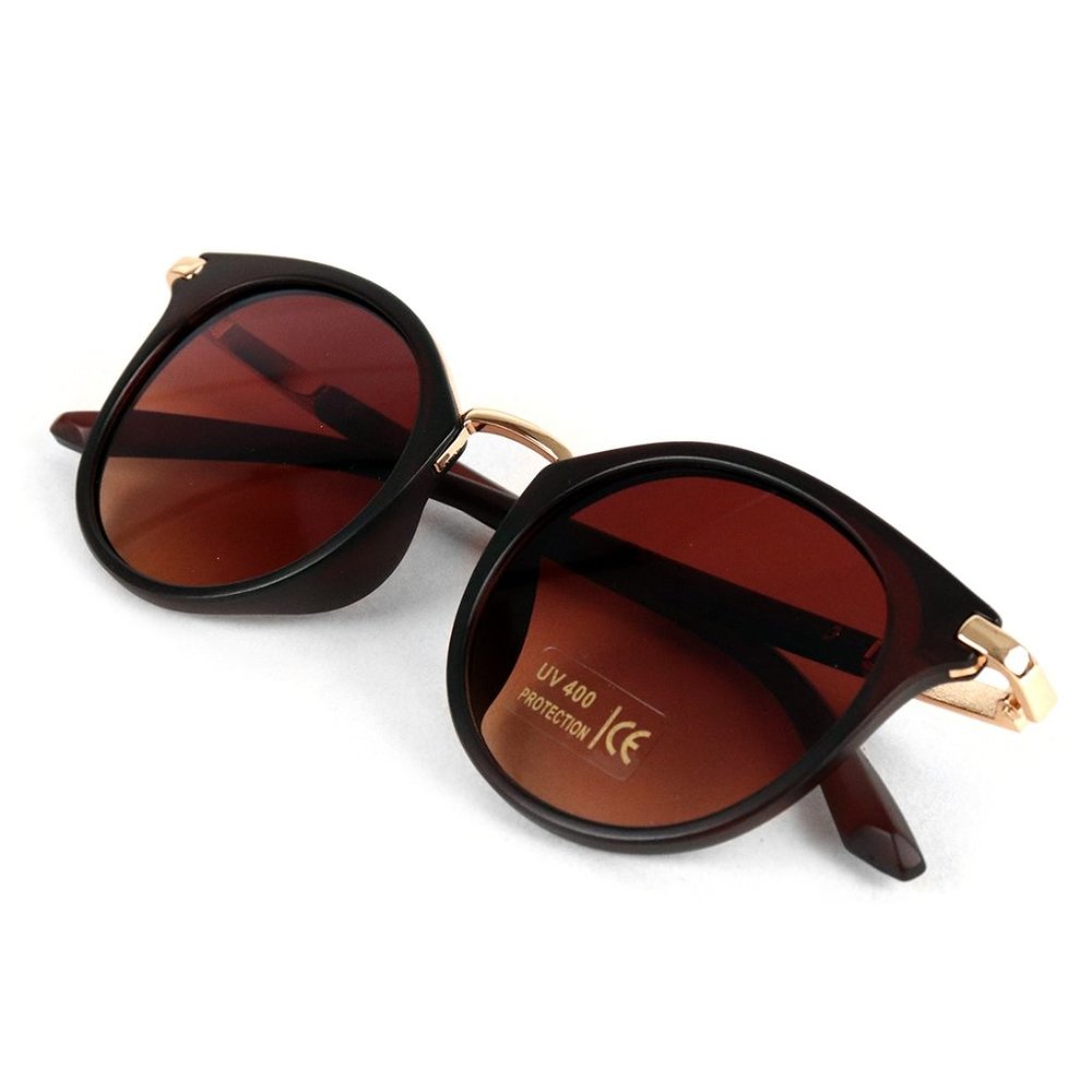 Anyssa Round Classic Sunglasses Brown - Picture 4 of 5